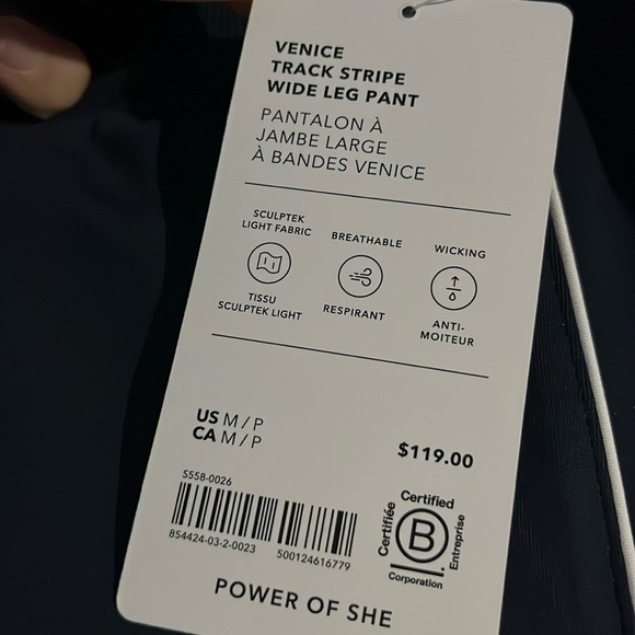 NWT Athleta Venice Track Stripe Wide Leg Pant Size M/P - Picture 8 of 10